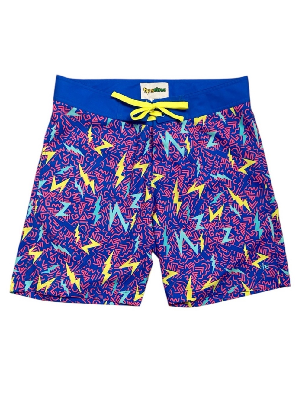 Tipsy Elves Mens Grease Lightning Board Shorts Size 31 Pockets Drawstring NWT